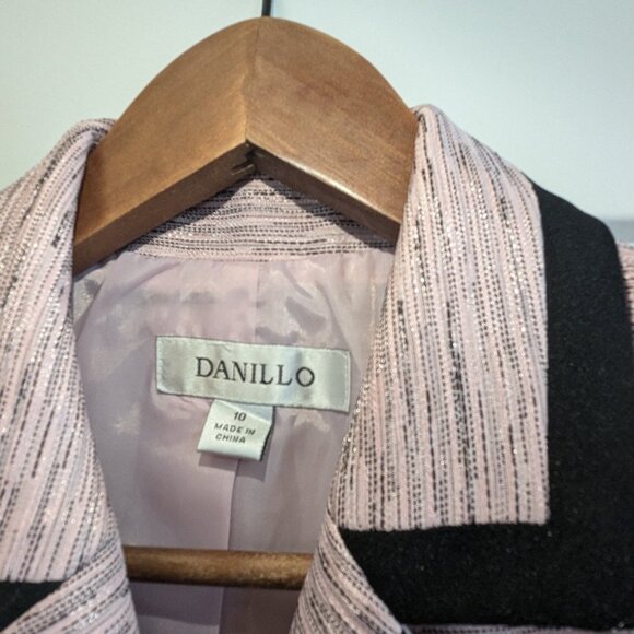 Danillo Pink Blazer with Black Accents – Size 10 - Picture 2 of 6